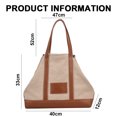 thumbnail image 2 of Bolso grande de lona para mujer, bolso de hombro informal con cremallera y bolsillo para viajes, playa, trabajo, compras, 2 of 5