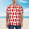 thumbnail image 4 of Lsque Canada pattern Hawaiian Shirt for Men, Unisex Summer Beach Casual Short Sleeve Button Down Shirts-Small, 4 of 9