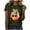 Army Green, variant on Women's Fashion Casual Pineapple Print T-Shirt Short Sleeve Comfortable Breathable Summer Top