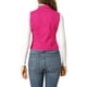 thumbnail image 4 of Chaleco sin mangas de mezclilla lavado con botones para mujer INSPIRE CHIC con bolsillos fucsia 2XL, 4 of 7