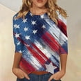 thumbnail image 2 of DHFJKG 3/4 Sleeve Shirts For Women Independence Day Round Neck Graphic Tee 4Th Of July 250 Years Anniversary USA T Shirt, 2 of 5