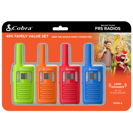 Cobra RX100-4 - Talkies-Walkies Amicaux pour Enfants (Paquet de 4)