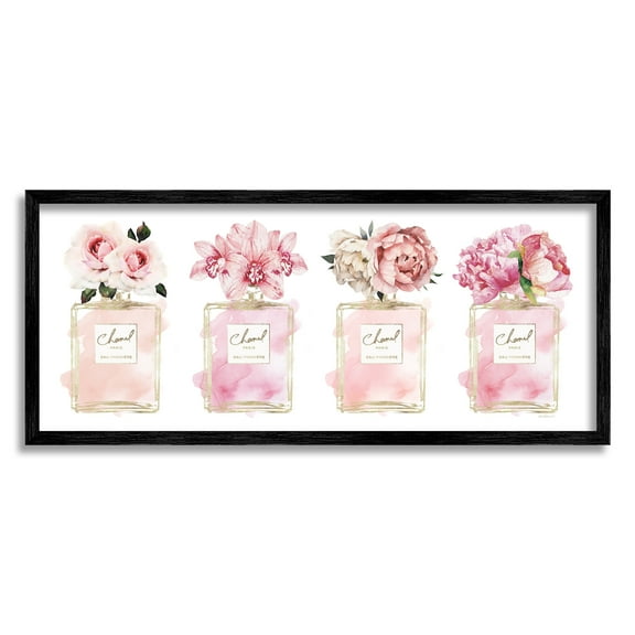 Stupell Industries Pink Floral Bouquets Glam Designer Fashion Jars, 13 x 30,Design by Amanda Greenwood