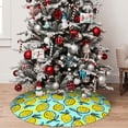 thumbnail image 4 of KLL 36" Christmas Tree Skirt Lemon1 Xmas Tree Skirts Mat for New Year Xmas Holiday Party Indoor Outdoor Home Decoration, 4 of 5