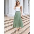 thumbnail image 4 of DARING DIVA Women's Summer Maxi Elastic A Line Swing Long Skirts X-Small Green, 4 of 6