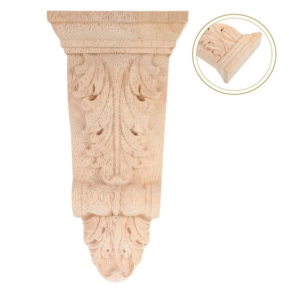 WORGEOUS European Style Wood Carved Shelf Brackets for Home Decor 2pcs Khaki Color Wood Material