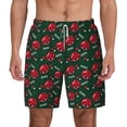 thumbnail image 2 of Picia Ladybugs In Love pattern Mens Swim Trunks with Compression Liner Stretch Beach Shorts Quick Dry with Zipper Pockets No-Chafing Board Shorts-Large, 2 of 9