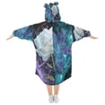 thumbnail image 2 of BZSMCE Wearable Blanket Hoodie Fashion Galaxy Flowers Home Wear, 2 of 7