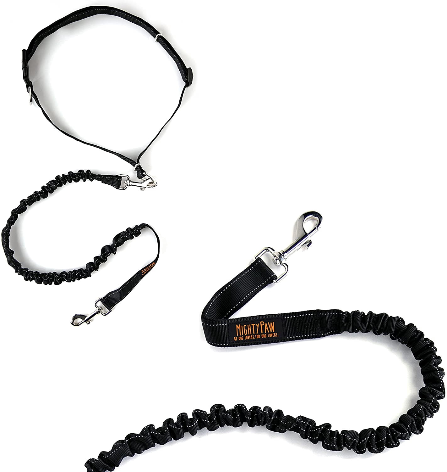 Mighty Paw Hands Free Dog Leash | Reflective Bungee for Running, Walking, Hiking, Jogging, Training