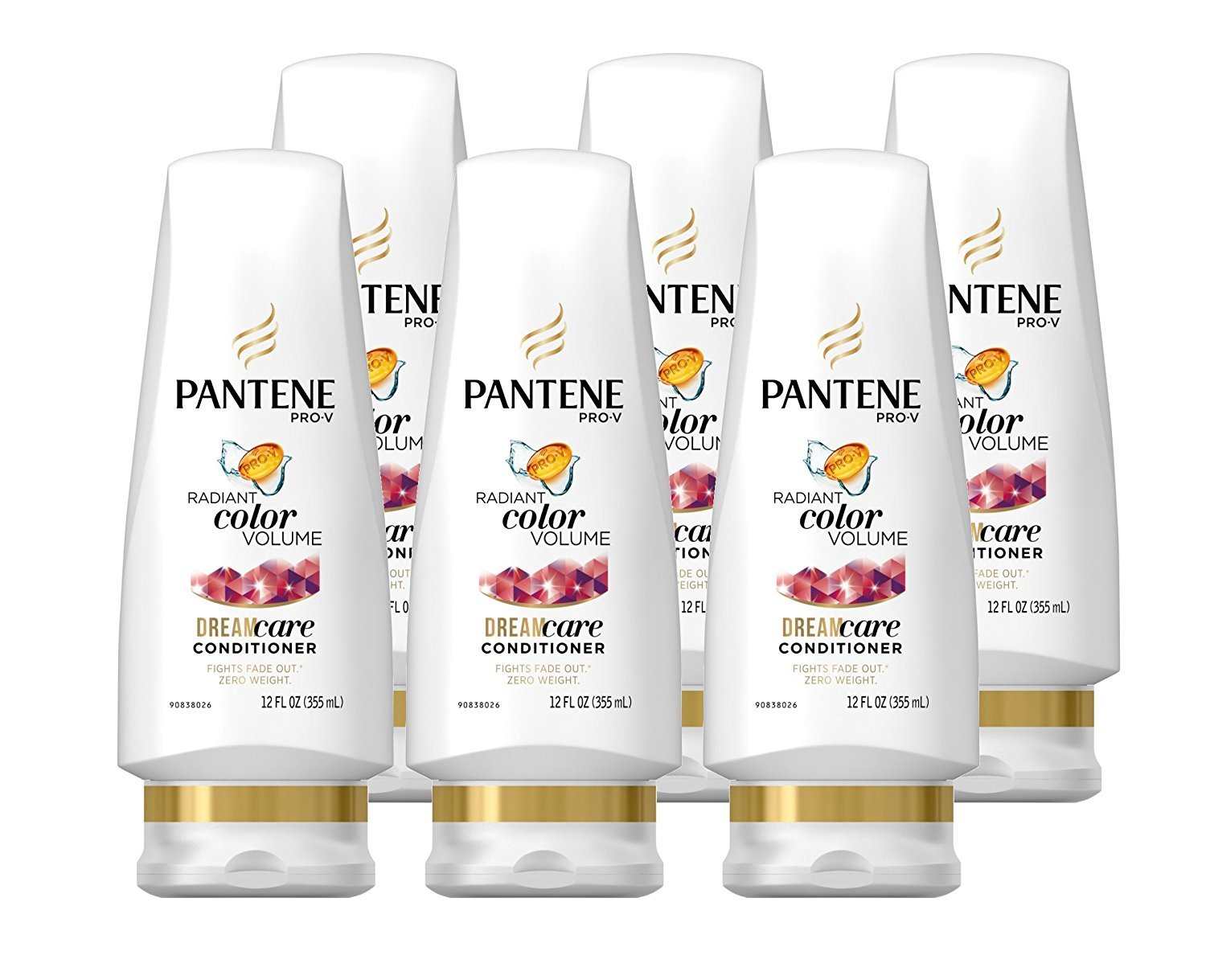 Pantene ProV Radiant Color Volume Conditioner, 12.0 fl oz (Pack of 6