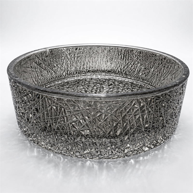 Stadium 16" Light Black Tempered Glass Circular Bathroom Vessel Sink