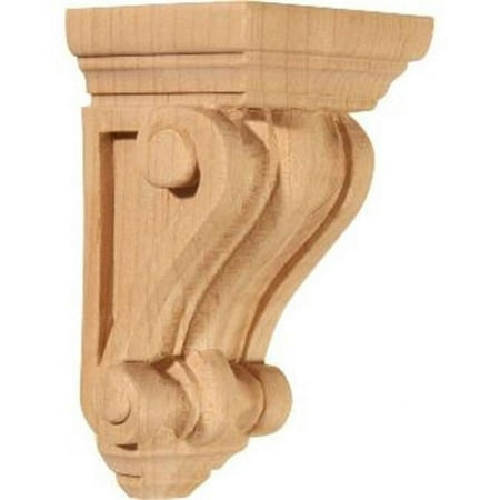 Ekena Millwork 2 1/4"W x 2 1/4"D x 4 1/4"H Devon Traditional Wood Corbel, Rubberwood