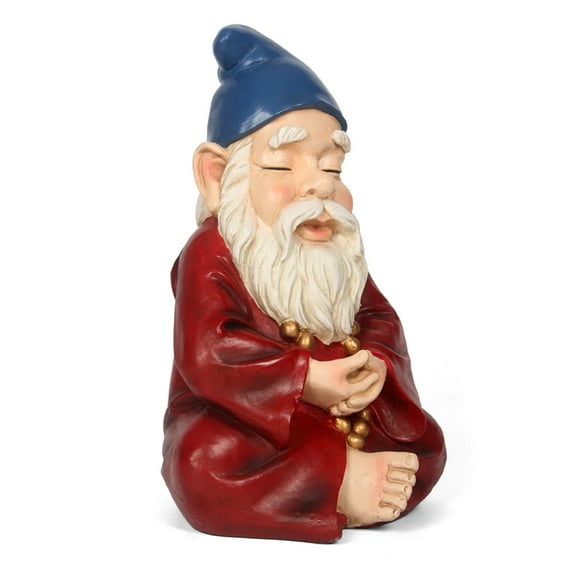 Hi-Line Gifts 15" Sitting Zen Gnome Outdoor Garden Statue