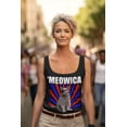 thumbnail image 3 of 4th of July Meowica Women's Juniors Tank Top, 3 of 5