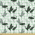 thumbnail image 2 of Ambesonne Birds Fabric by the Yard Upholstery, Crane Silhouettes Graphic Art, 10 Yards, Charcoal Grey and White, 2 of 5