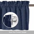 thumbnail image 6 of Solid Dark Blue Kitchen Curtain Valances for Windows Farmhouse Short Curtains, Minimalism Abstract Denim Texture Rod Pocket Valance Curtain for Bedroom Cafe Living Room 60"x18", 6 of 8