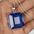 thumbnail image 4 of GEMHUB 17.60 Gm Square Shape London Blue Topaz Gemstone Pendant in Fine Solid 925 Silver Setting, 4 of 5