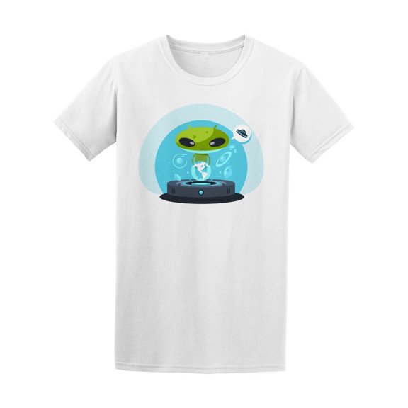 Alienoid Looking At Earth Tee Men's -Image by Shutterstock