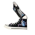 thumbnail image 2 of Zapatos de lona negros de nicho de diseño alto para estudiantes con bonitos dibujos populares, zapatos de lona para parejas para hombres y mujeres, 2 of 4