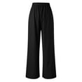 thumbnail image 5 of Lixiuxyad Women Drawstring Pants Women High Waist Casual Wide Leg Long Palazzo Pants Trousers Regular Size Black, 5 of 5