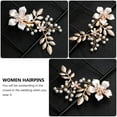 thumbnail image 4 of MUSEYA Vintage Hair Barrettes Hair Accessories Golden Alloy Elegant Look For Engagement Women 1Pack, 4 of 5