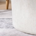 thumbnail image 5 of Round Beige Chenille Ottoman - Offers Soft Touch and Sturdy Frame, 5 of 6