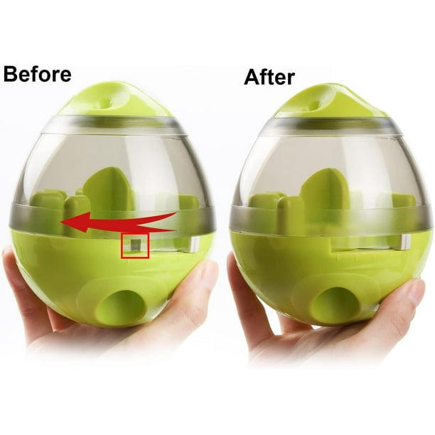 Juguete dispensador de golosinas para perros (grande) - Dispensador de golosinas/juguetes interactivos/bola IQ para golosinas de alimentación lenta (verde) para perros y gatos peque?os y medianos