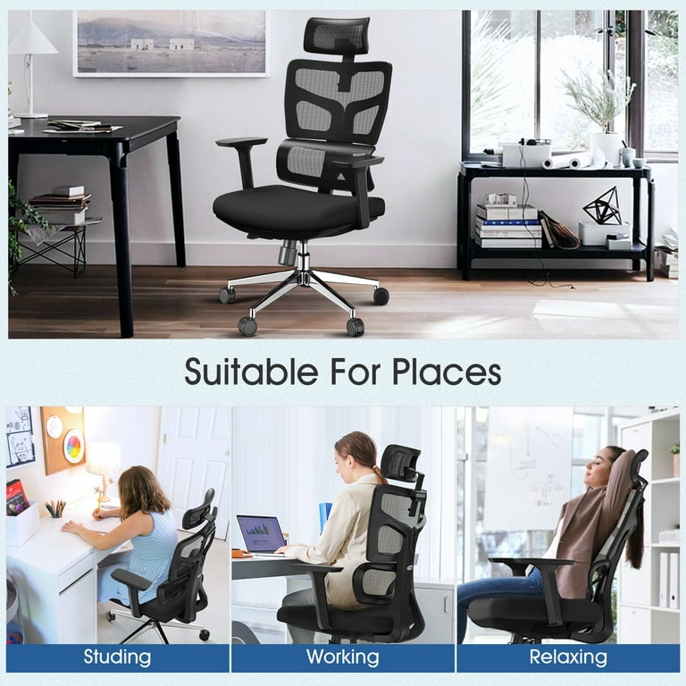 Winrise Office Chair Desk Chair, Ergonomic Mesh Computer Chair Home Office  Desk Chairs, Swivel Task Chair Mid Back Breathable Rolling Chair with  Adjustable Lumbar Support Flip Up Armrest (Black) 