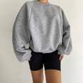 thumbnail image 4 of CONFREE Oversized Sweatshirts For Women Long Sleeve Ladys Sport Sweatshirt Solid Color Soft Spring Fall Clothes Shirts, 4 of 7