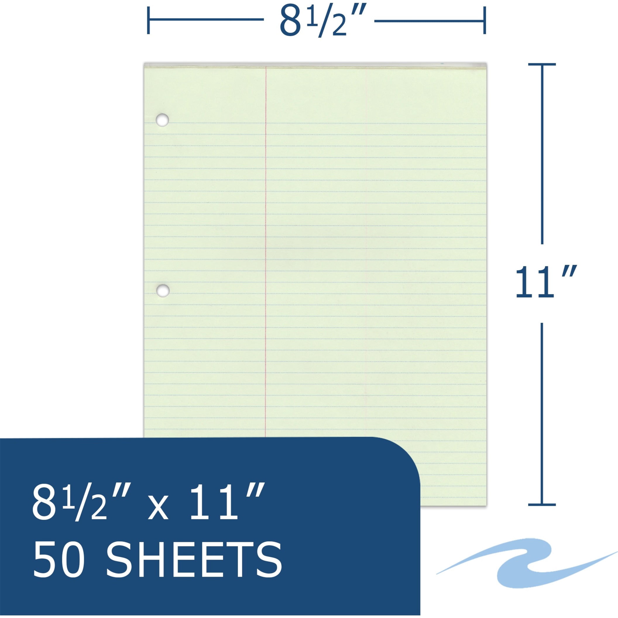 Roaring Spring Law Ruled Gummed Glue Top Legal Pads, 1 Case (36 Total), 8.5" x 11" 50 Sheets, Green Paper