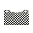 thumbnail image 4 of Lsque Black and White Checkerboard Printed Long Tissue Box Cover Holder, Facial Paper Organizer Dispenser,Triangle with Bottom Belt, PVC Leather Decorative Organizer, 4 of 9