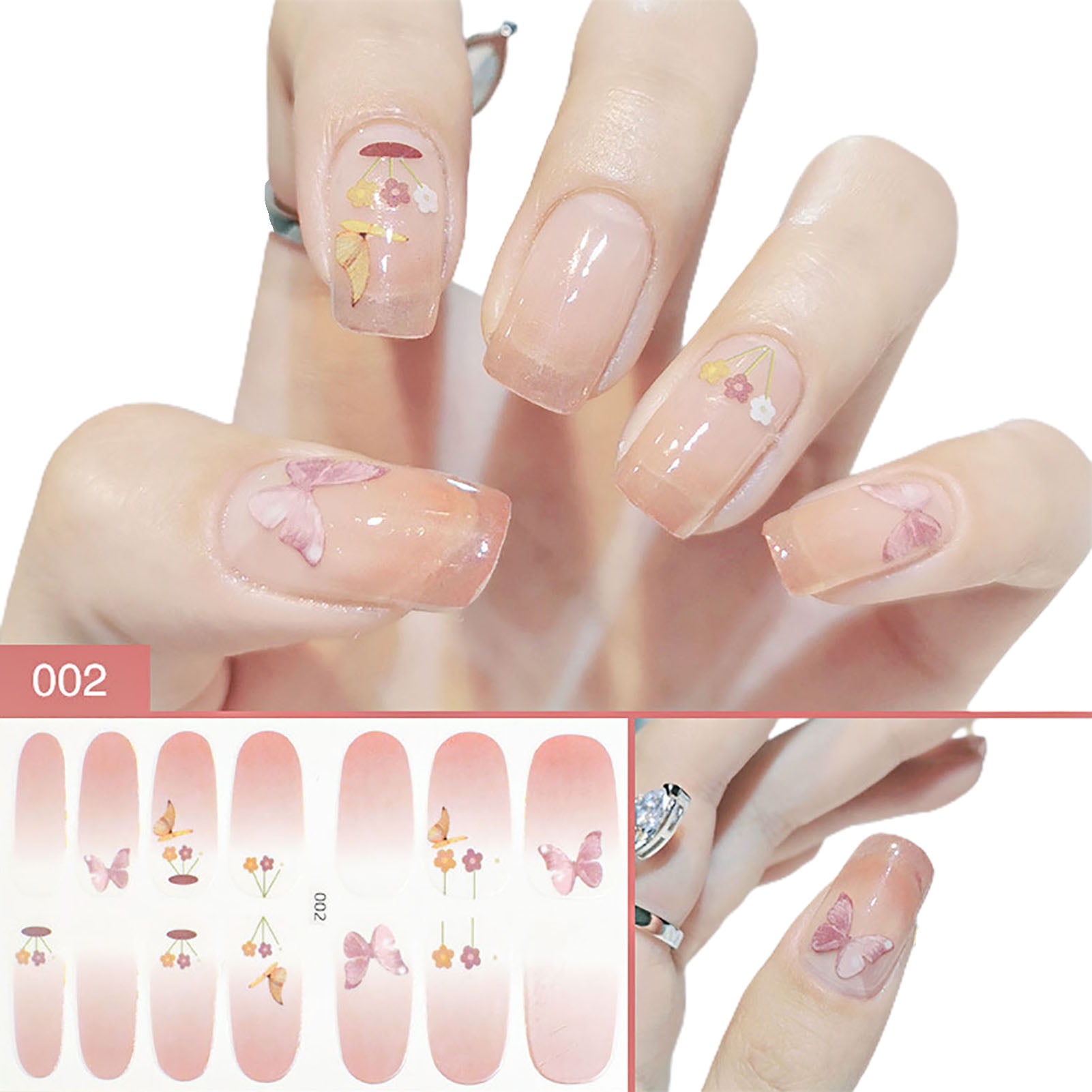 Papaba Nail Sticker,Nail Sticker Detachable Waterproof PET Nail Art Patch  for Women - Walmart.com