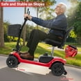 thumbnail image 3 of Syngar Folding Mobility Scooter, Outdoor Scooter for Senior, 12AH Electric Wheelchair, USB Port, Basket & Long-Range Battery, Red, 3 of 8