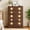 Brown-5 Drawer, variant on PYY 3 Drawer Wooden Dresser - Decorative Carved Floral Front, Crystal Knobs - Tall Storage Cabinet for Bedroom, Living Room, Entryway - Antique White, Natural Oak Accent, 3-Drawer