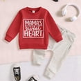 thumbnail image 2 of Gerichy Toddler Baby Boy Clothes Fall Winter Outfit Valentine’s Day Outfits 18 24 Months 2T 3T Long Sleeve Sweatshirt and Pants Set,Red, 2 of 7