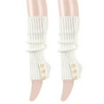 thumbnail image 4 of AWZXDE Women's Knit Leg Warmers with Button Detail, Stackable Socks for Boots White,A, 4 of 5