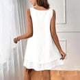 thumbnail image 5 of longantii White Graduation Dress Women Summer Casual Sleeveless Mini Sundress Lightweight Short Tunic Layered Tank Beach Dress Flowy Graduation Dress XXXL, 5 of 5