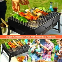 Foldable Charcoal Grill - 17" Portable BBQ Grill for Camping, Lightweight 3.57lbs, Stainless Steel with Ash Catcher, Fits 4-6 People, Garden & Travel