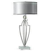 Park Lane Metal Table Lamp - Silver Metal Finish with Crystal Base and Ball #288SL