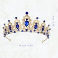 thumbnail image 4 of Unique Bargains Women Faux Crystal Queen Crowns Tiara Princess Rhinestone Tiaras Wedding Birthday Hair Accessories ["Crowns,Gold Tone Blue"], 4 of 7