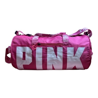 Pink brand cheap duffle bag