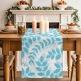 thumbnail image 2 of Table Runners 90 Inches Long Dress Scarves, Cyan Blue Leaves Farmhouse Coffee/Dining/Kitchen Table Decor Table Runner for Living Room, Summer Farmhouse Botanical Boho Branch 13x90 Inch, 2 of 9