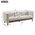 thumbnail image 3 of Knox Modern Tufted 3-Seater Sofa, Upholstery Couch with Solid Wood Legs, Removable Backrest, Grayish Beige, 3 of 12