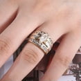thumbnail image 2 of K-KED Marquise 18K Gold Plated White Sapphire Engagement Ring Women Party Rings Gift-7-#1, 2 of 9