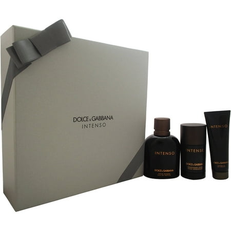 Intenso par Dolce & Gabbana pour les hommes - 3 Pc Gift Set EDP vaporisateur 4,2 oz, 1,6 oz Gel douche, 2,4 oz Déodorant