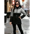 thumbnail image 3 of Premium Midweight Womens Puffer Jacket Insulated Winter Black & L.gray Jackets-S, 3 of 8