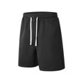thumbnail image 4 of Men's Shorts Elastic Waist Big And Tall Under $10 Solid Color Polyester Shorts Outdoor Casual Sports Five Quarter Pants, 4 of 8
