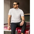 thumbnail image 5 of COOFANDY Mens Mock Turtleneck Sweater Short Sleeve Ribbed Knit Turtleneck Slim Fit Casual Sweater Soft, 5 of 5
