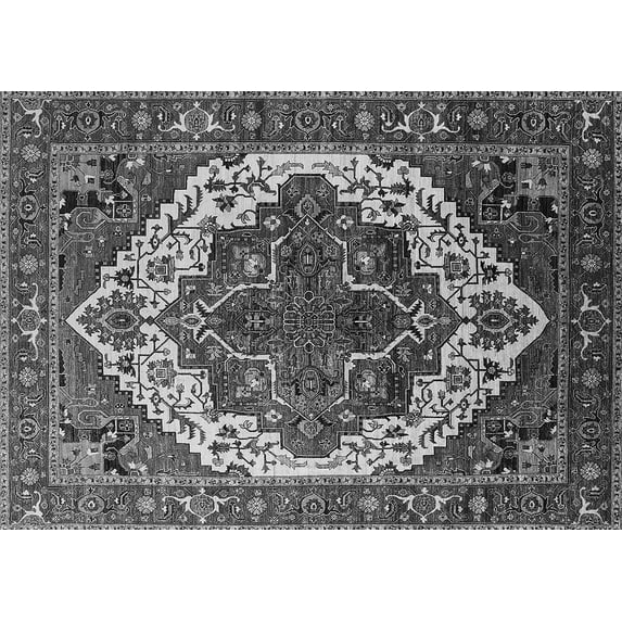 Ahgly Company Indoor Rectangle Oriental Gray Industrial Area Rugs, 7' x 10'