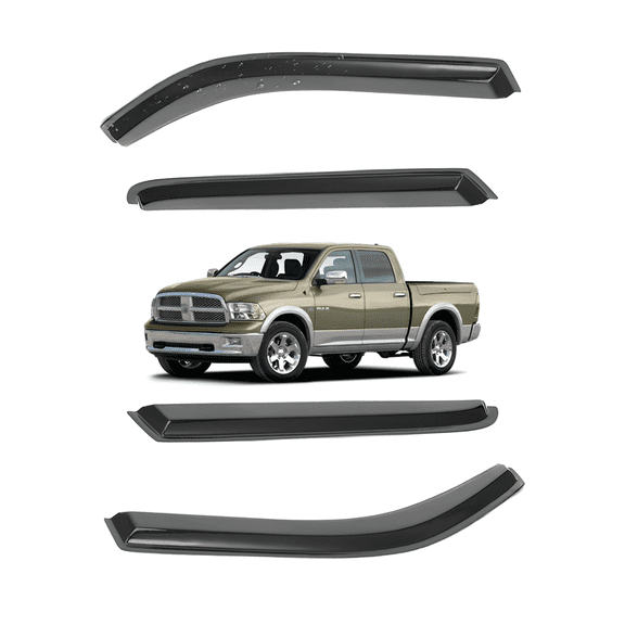 For 02-09 Dodge Ram 1500 2500 Quad/Crew Cab Window Visors Rain Sun Guard Vent